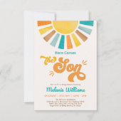 Invitation Voici le Baby shower Son Retro Sun Boy (Devant)