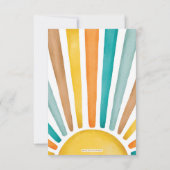 Invitation Voici le Baby shower Son Retro Sun Boy (Dos)