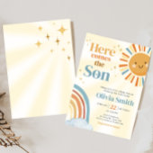 Invitation Voici le Baby shower Son Retro Sunshine