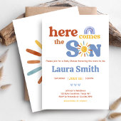 Invitation Voici le Baby shower Son soleil