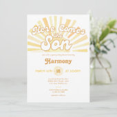 Invitation Voici le Baby shower Son Sunshine (Debout devant)