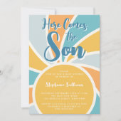 Invitation Voici Le Baby shower Son Sunshine (Devant)