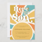 Invitation Voici Le Baby shower Son Sunshine (Devant)