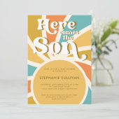 Invitation Voici Le Baby shower Son Sunshine (Debout devant)