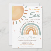 Invitation Voici le Baby shower Son Sunshine (Devant)