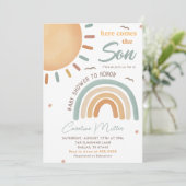 Invitation Voici le Baby shower Son Sunshine (Debout devant)