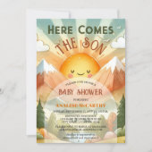 Invitation Voici Le Baby shower Son Sunshine (Devant)