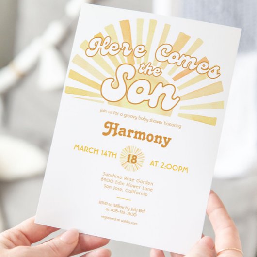 Invitation Voici le Baby shower Son Sunshine