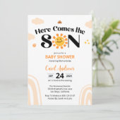Invitation Voici le Baby shower Son Sunshine (Debout devant)