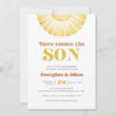 Invitation Voici Le Baby shower Son Sunshine Boho (Devant)