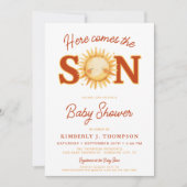 Invitation Voici Le Baby shower Son Sunshine Boho Boy (Devant)