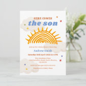 Invitation Voici le Baby shower Sun Sunshine (Debout devant)