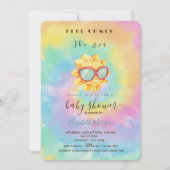 Invitation Voici Le Baby shower Sun Tie Dye (Devant)