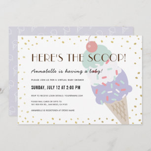 Invitation Voici le Baby shower virtuel Scoop Ice Cream