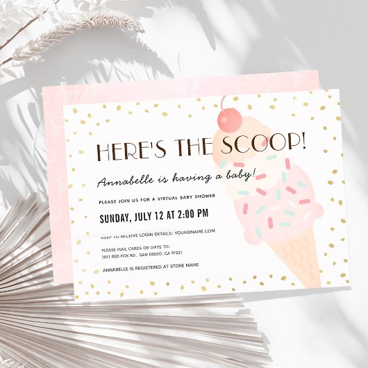 Invitation Voici le Baby shower virtuel Scoop Ice Cream