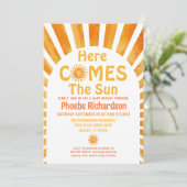 Invitation Voici Le Baby shower Whimsical Sun Boho (Debout devant)