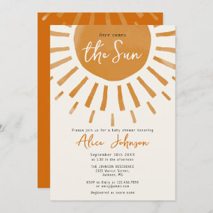 Invitation Voici Le Boho Soleil Tout En Un Baby shower