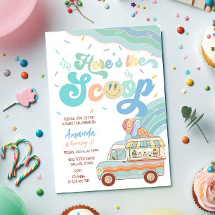 Invitation Voici le camion de glace pour l'anniversaire