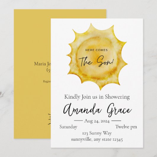 Invitation Voici le fils (Devant / Derrière)