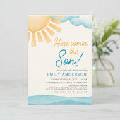 Invitation Voici le Fils Baby Boy Shower (Debout devant)