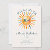 Invitation Voici le Fils Baby Boy Shower (Devant)