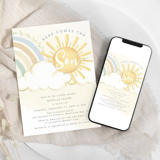 Invitation Voici Le Fils | BABY SHOWER