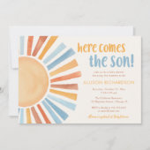 Invitation Voici le fils baby shower garçon soleil (Devant)