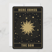 Invitation Voici Le Fils | Baby shower Sun Tarot (Devant)