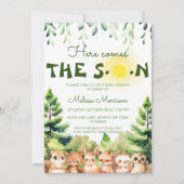 Invitation Voici Le Fils Bébé Garçon Douche (Devant)