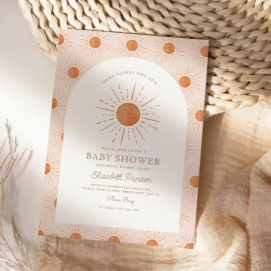 Invitation Voici le fils Burnt Orange Sun Baby shower