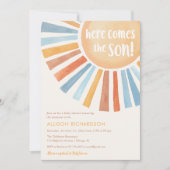 Invitation Voici le fils garçon boho baby shower de soleil (Devant)