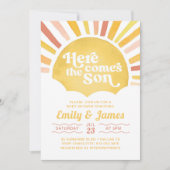 Invitation Voici Le Fils Que Tu Es Mon Baby shower Soleil (Devant)