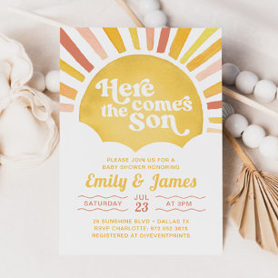 Invitation Voici Le Fils Que Tu Es Mon Baby shower Soleil