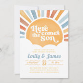 Invitation Voici Le Fils Que Tu Es Mon Baby shower Soleil (Devant)