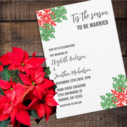 Invitation Voici Le Mariage De Noël De La Saison