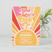 Invitation Voici Le One Boho Sunshine 1er anniversaire (Debout devant)