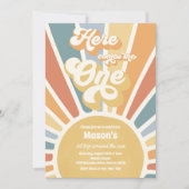 Invitation Voici Le One Boho Sunshine 1er anniversaire (Devant)