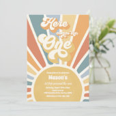 Invitation Voici Le One Boho Sunshine 1er anniversaire (Debout devant)
