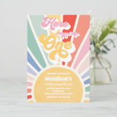 Invitation Voici Le One Boho Sunshine 1er anniversaire (Debout devant)
