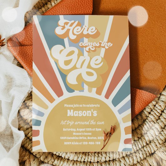 Invitation Voici Le One Boho Sunshine 1er anniversaire