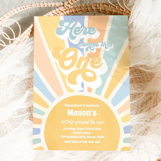 Invitation Voici Le One Boho Sunshine 1er anniversaire