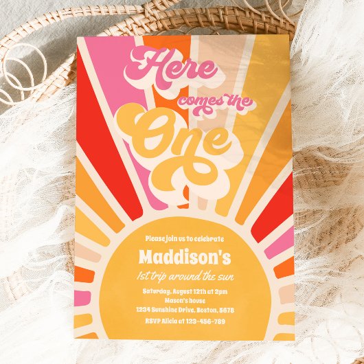 Invitation Voici Le One Boho Sunshine 1er anniversaire