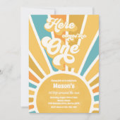 Invitation Voici Le One Boho Sunshine 1er anniversaire (Devant)