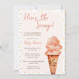 Invitation Voici le scoop Baby Girl Bridal shower