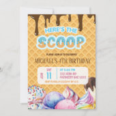 Invitation Voici le scoop Boy Chocolate Drifle Anniversaire (Devant)