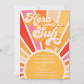 Invitation Voici Le Soleil 1er Anniversaire Sunshine Rainbow (Devant)