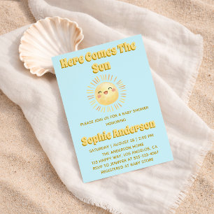 Invitation Voici le Soleil Baby Shower Yellow Sunshine