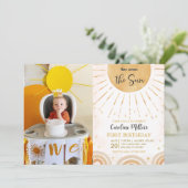 Invitation Voici le soleil Boho Sunshine Birthday Photo (Debout devant)