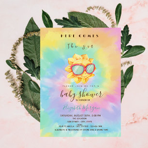 Invitation Voici le Soleil Tye Dye Baby Shower