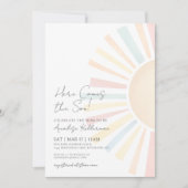 Invitation Voici Le Son Simple Baby shower Soleil (Devant)